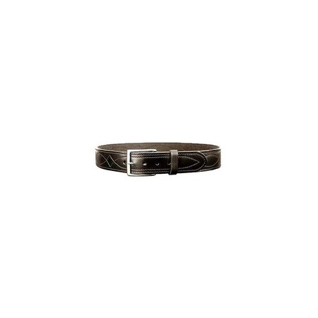 Desantis 15 Fancy Stitch Lined Belt, Color Black, Hardware Nickel, Size 28 B27BP28Z0